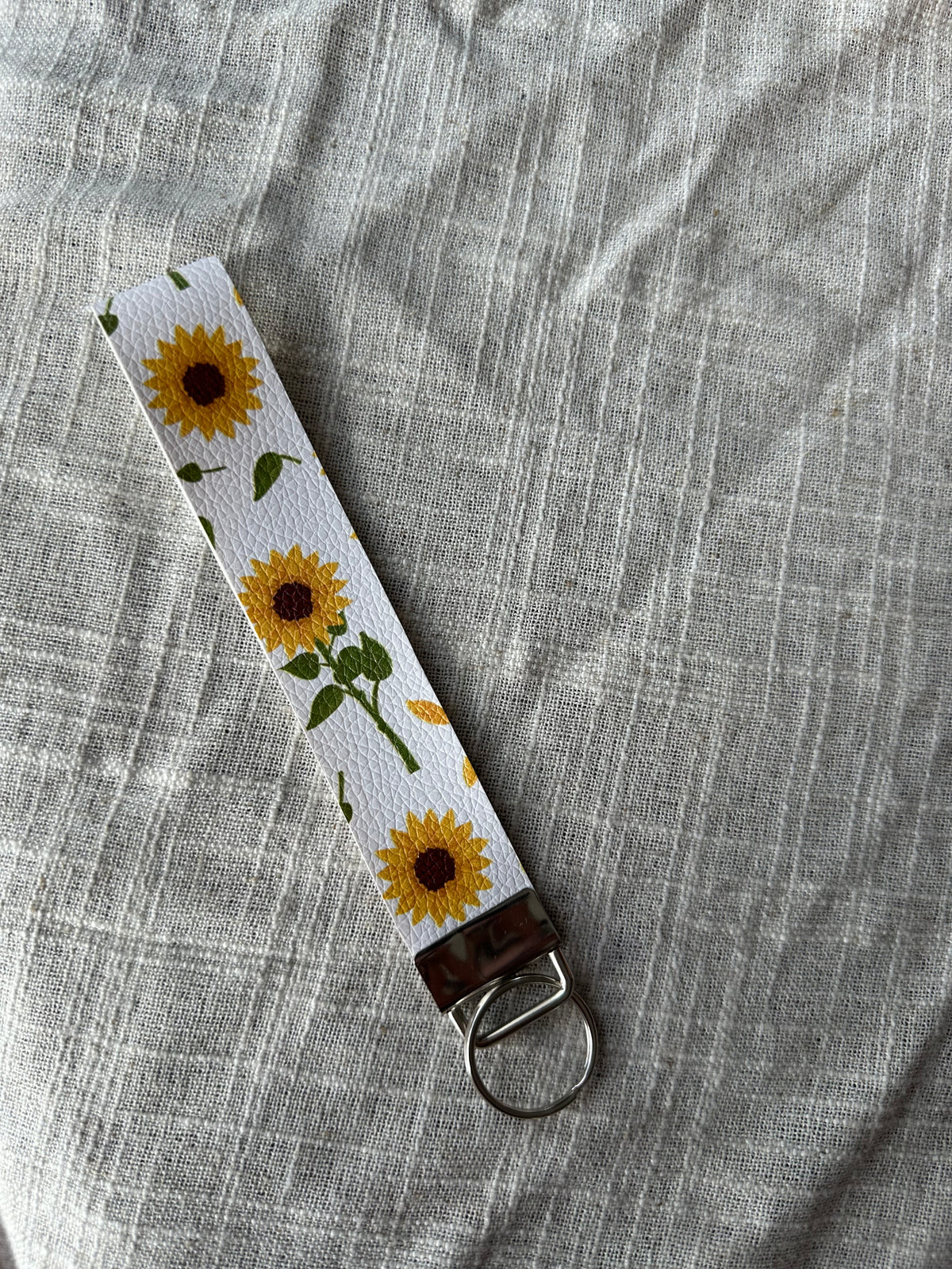 Floral Faux Leather Key Fob Wristlet | Handmade Key Strap & Keychain