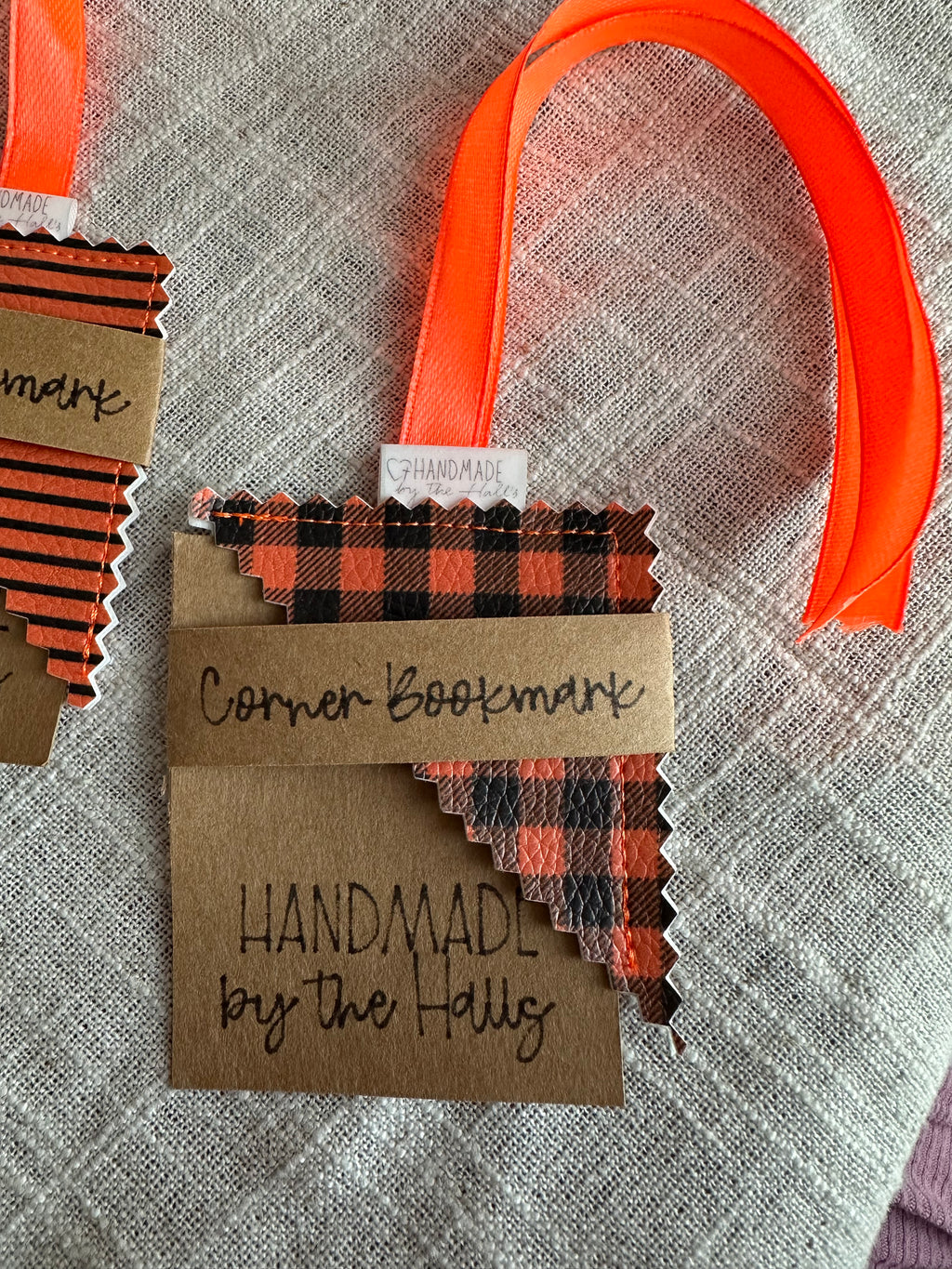 Halloween Faux Leather Corner Bookmark – Stitched Spooky Page Marker