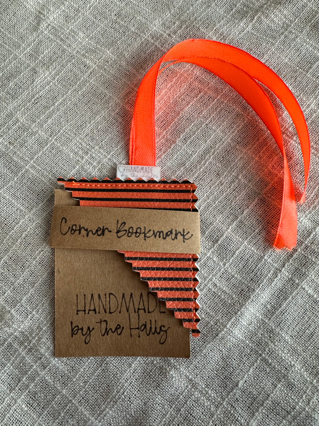 Halloween Faux Leather Corner Bookmark – Stitched Spooky Page Marker