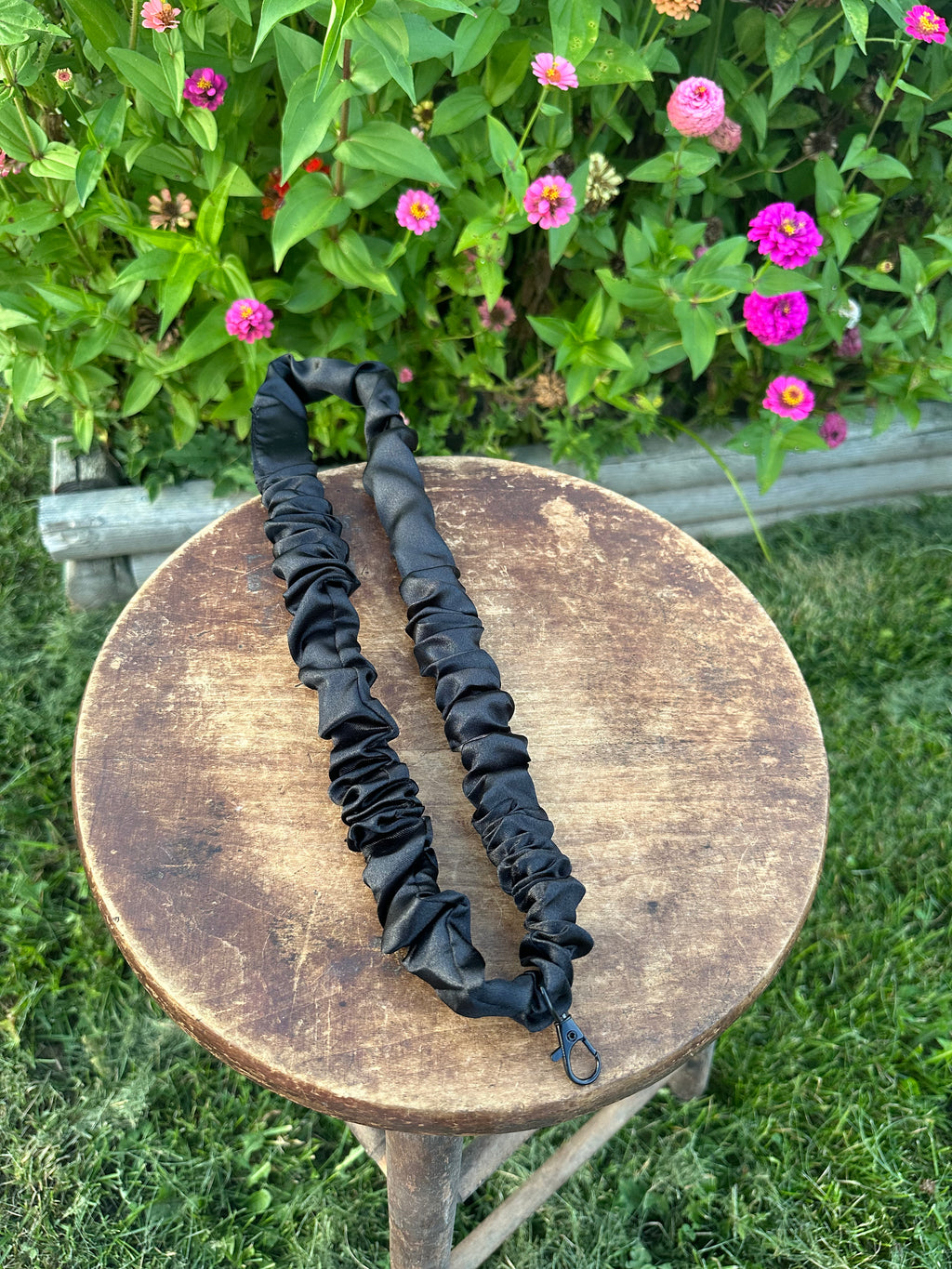 Handcrafted Satin Scrunchie Neck Lanyards with Charm Accents