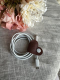 Handmade Faux Leather Snap Cord Keepers – Charger & Cable Wraps