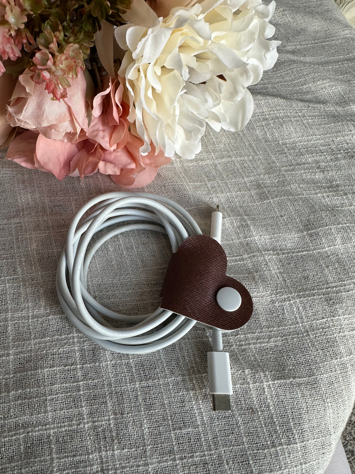Handmade Faux Leather Snap Cord Keepers – Charger & Cable Wraps