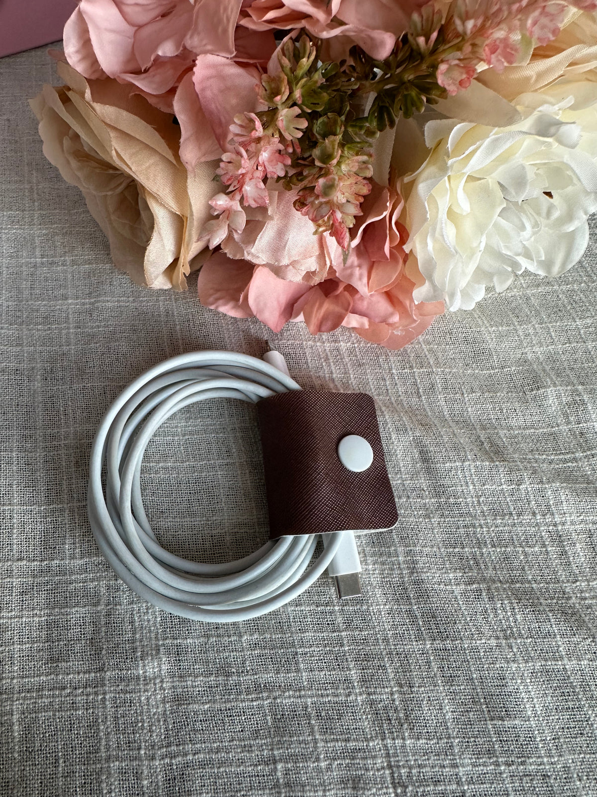 Handmade Faux Leather Snap Cord Keepers – Charger & Cable Wraps