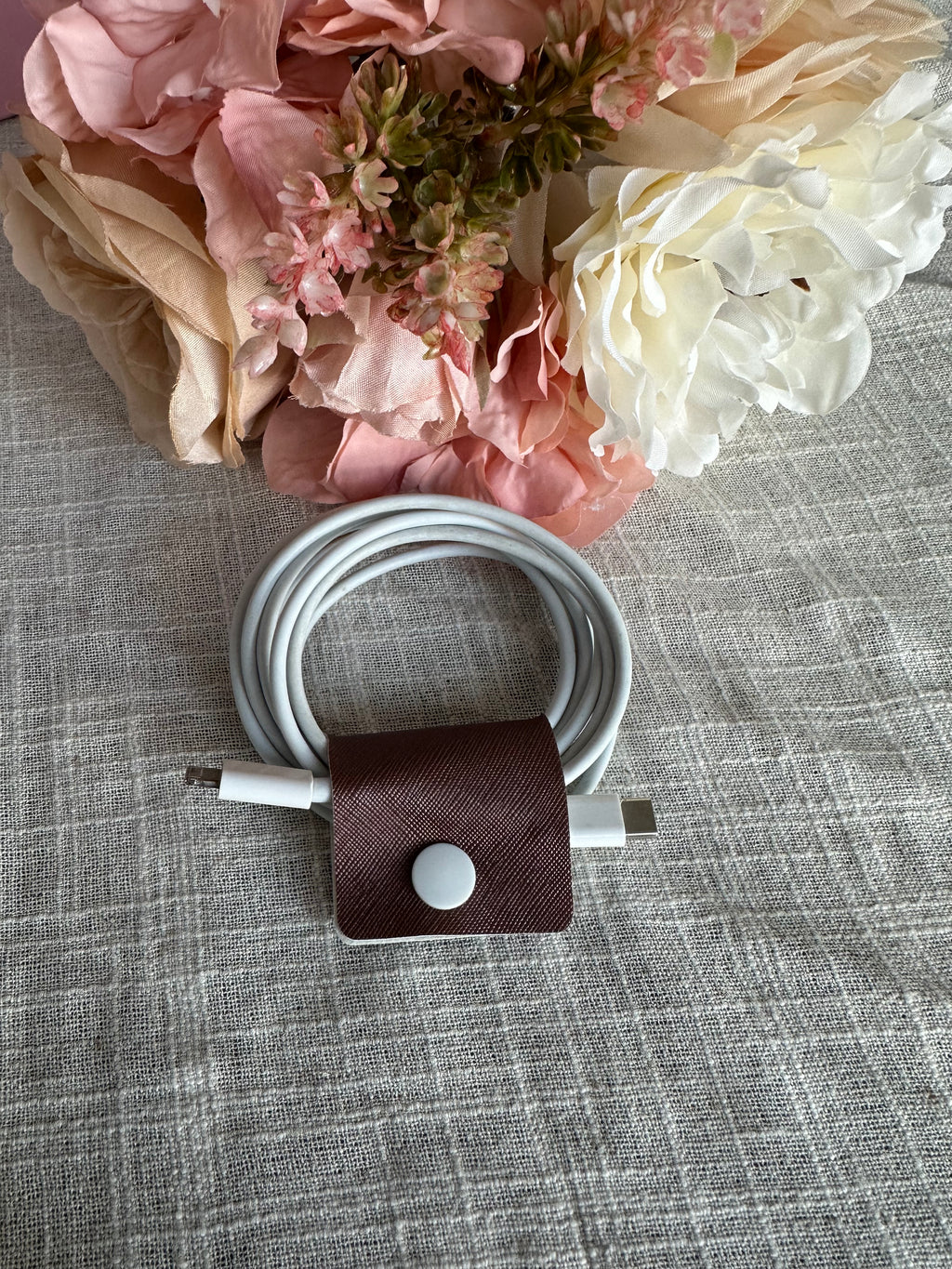 Handmade Faux Leather Snap Cord Keepers – Charger & Cable Wraps