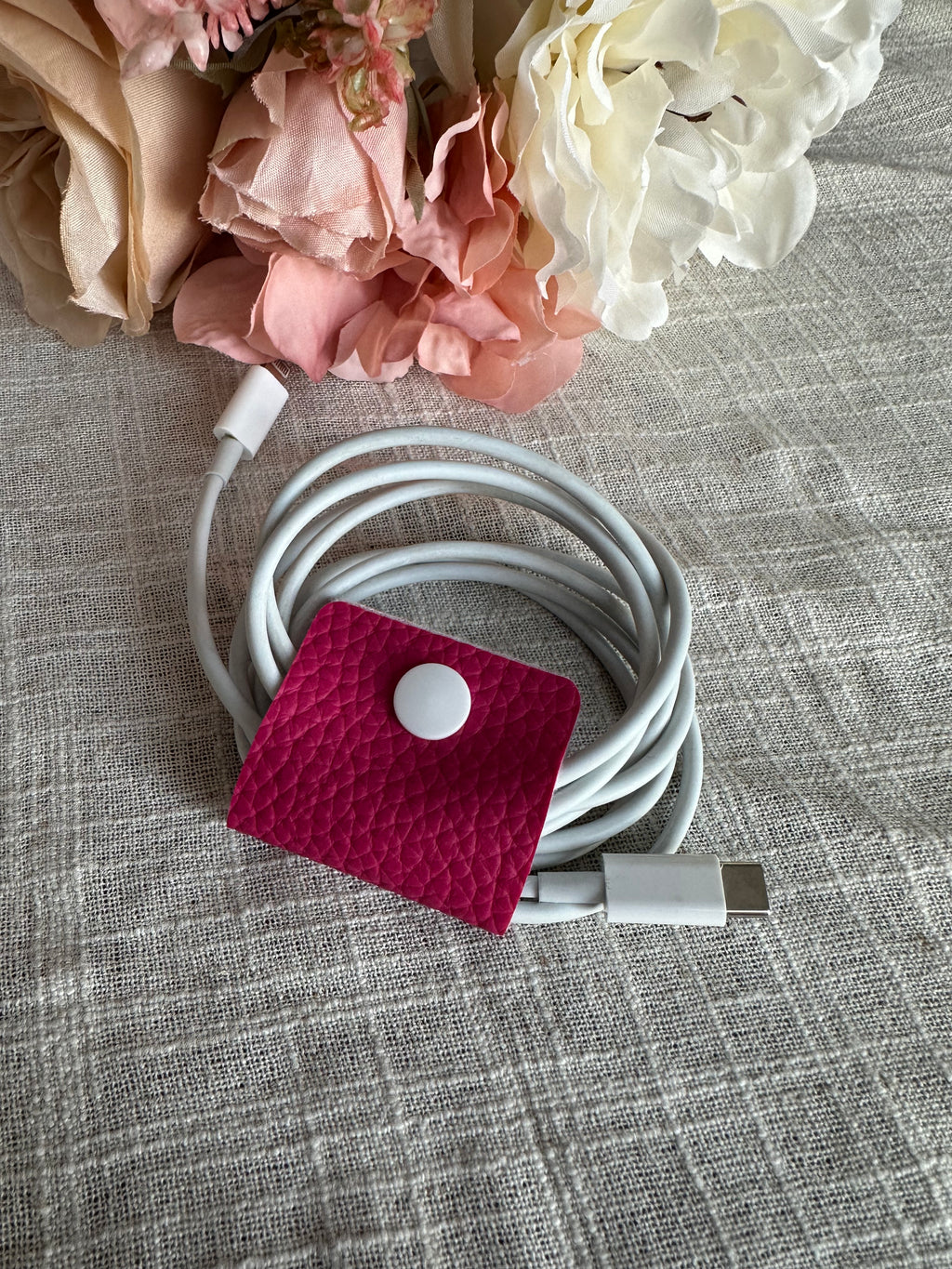 Handmade Faux Leather Snap Cord Keepers – Charger & Cable Wraps