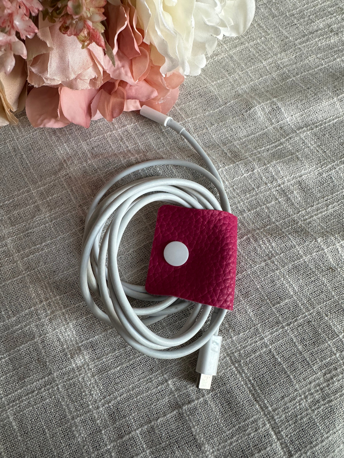 Handmade Faux Leather Snap Cord Keepers – Charger & Cable Wraps