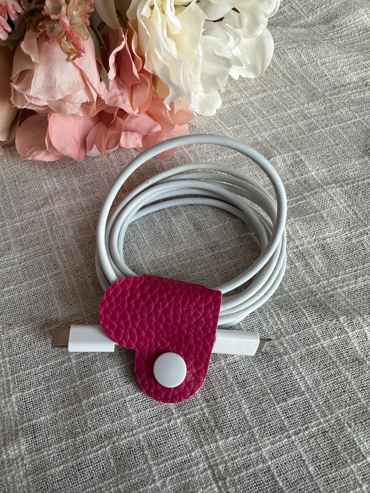 Handmade Faux Leather Snap Cord Keepers – Charger & Cable Wraps