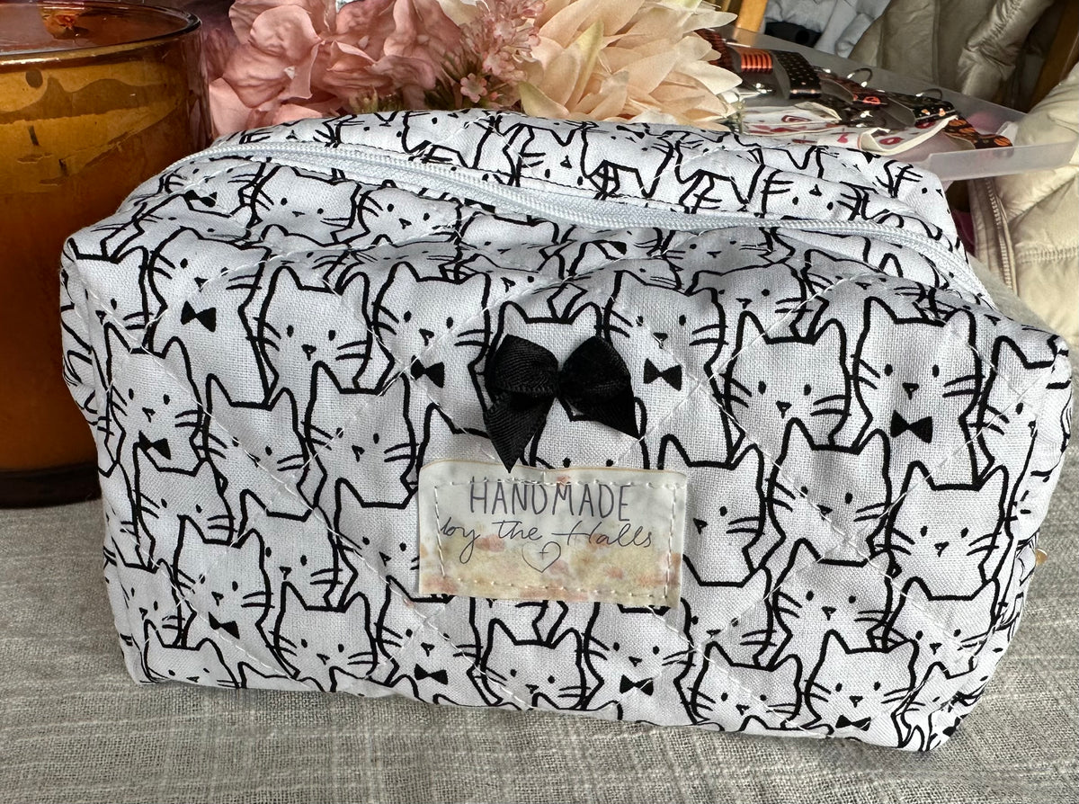 Handcrafted Quilted Boxy Pouch – Cat’s Meow