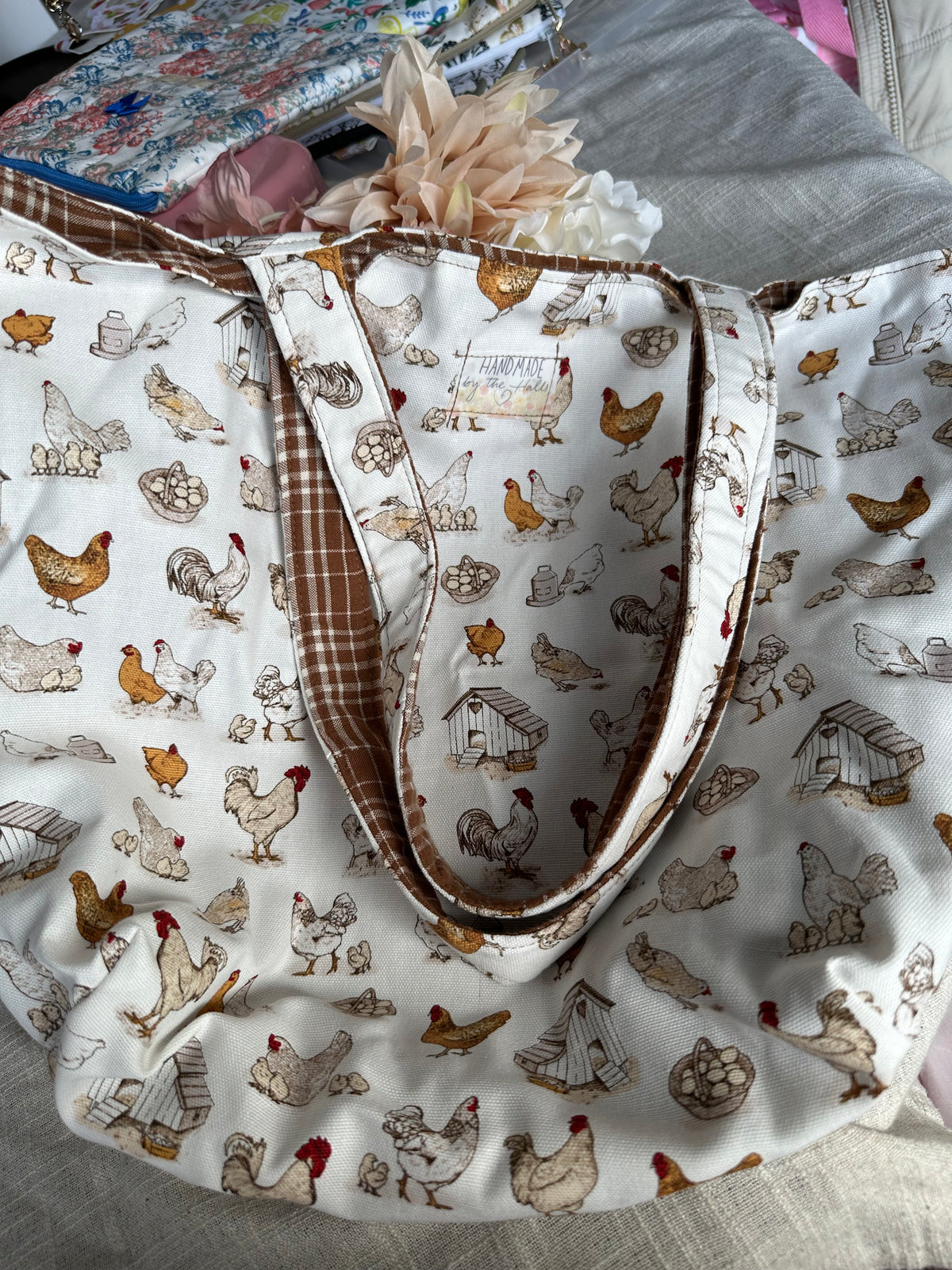 Handcrafted Reversible Farmhouse Tote Bag