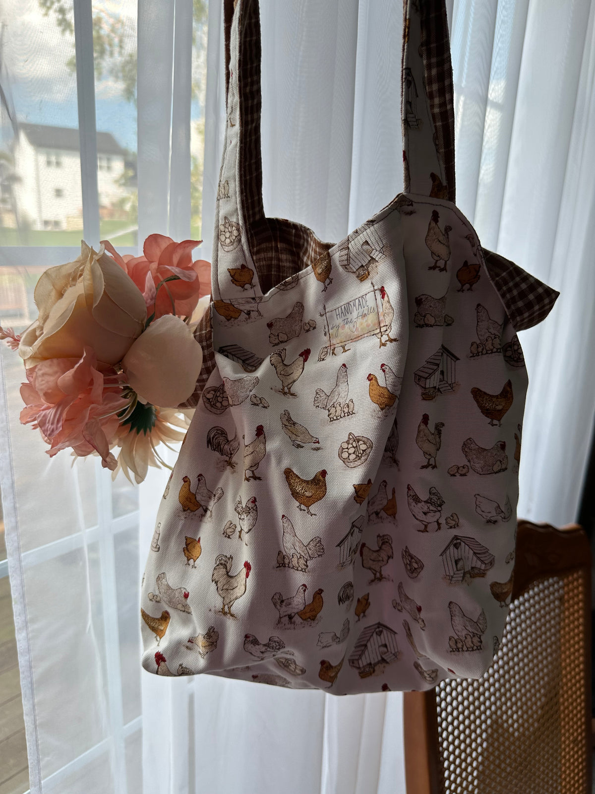 Handcrafted Reversible Farmhouse Tote Bag