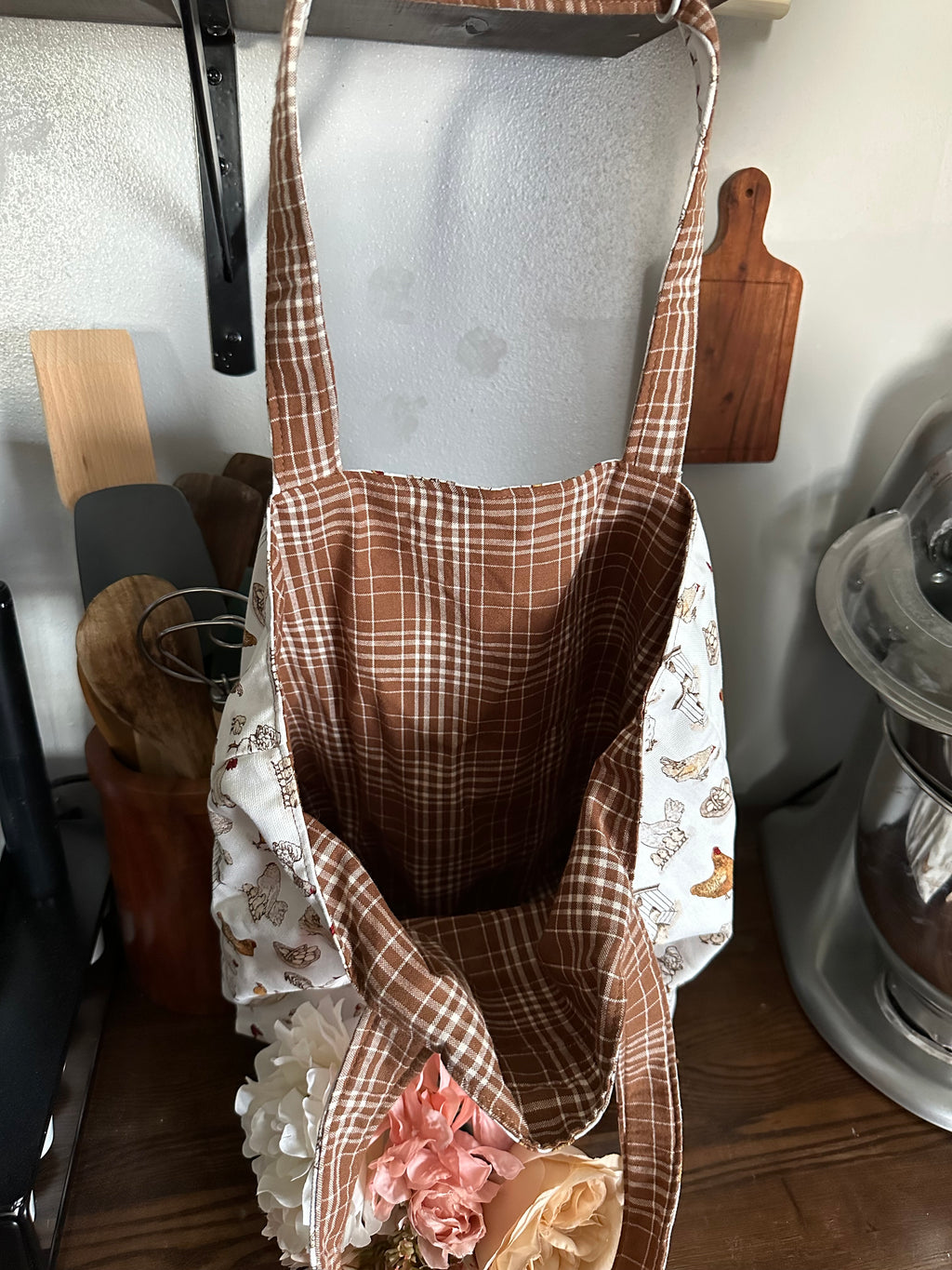 Handcrafted Reversible Farmhouse Tote Bag
