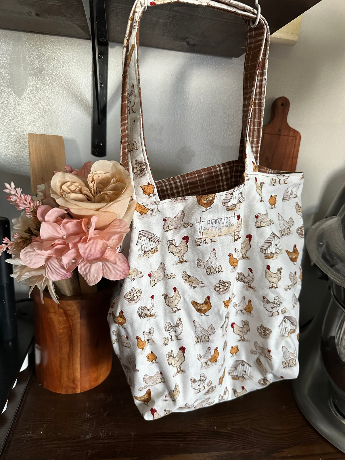 Handcrafted Reversible Farmhouse Tote Bag