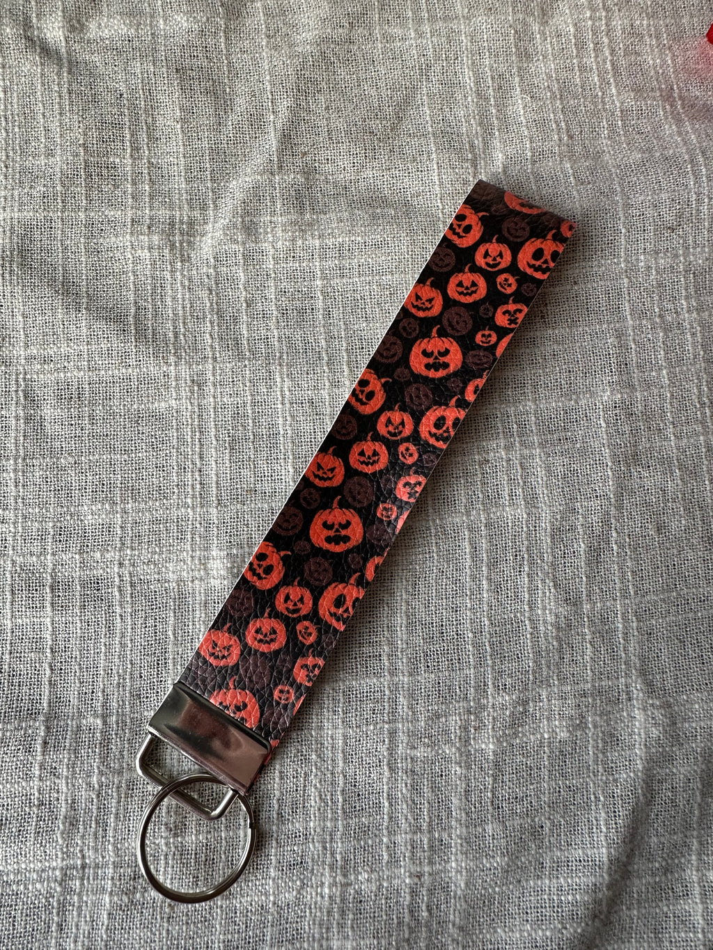 Handcrafted Halloween & Fall Faux Leather Key Fob Wristlets