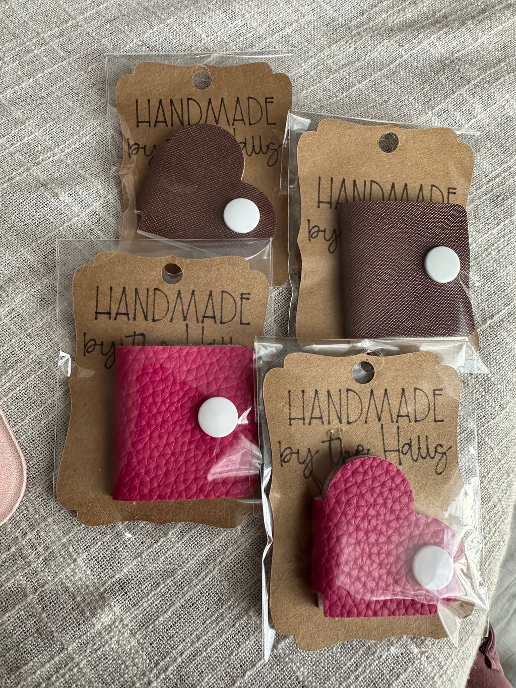 Handmade Faux Leather Snap Cord Keepers – Charger & Cable Wraps